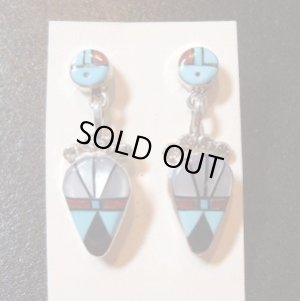 画像1: ズニ　Tony&Ola・Eriacho　インレイ　サンフェイス　ぶら下がりスタッズピアス