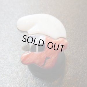 画像1: ズニ　Paula・Leekity　インレイ　スモールフェイスレッドスマーフ　リング17号