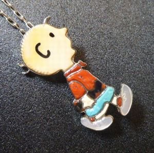 画像1: ズニ　Andrea・Lonjose　インレイ　チャーリーブラウン　ピンブローチ&TOP