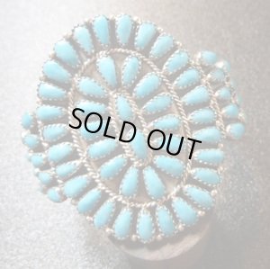 画像1: ナバホ　クラスター　ターコイズ　バングル約15〜16cm用