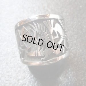 画像1: ホピ　Berra・Tawahongva　オーバレイ　イーグル&ココペリetc　リング20号