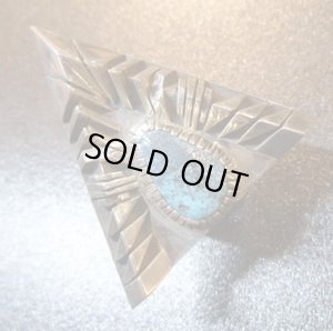 画像1: SanFelipeプエプロ　Isaiah・Ortiz　シルバーカット×キングマンターコイズ付　リング18号（アジャスタータイプ）