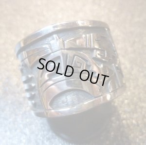 画像1: ホピ　Berra・Tawahongva　オーバレイ　ベアー&フルートプレイヤーetc　リング23号