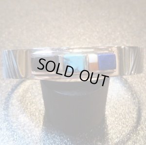 画像1: ホピ　Eddie・Scott・Kohtalawva　オーバレイ×マルチストーンインレイ　バングル約16・5〜17・5cm用