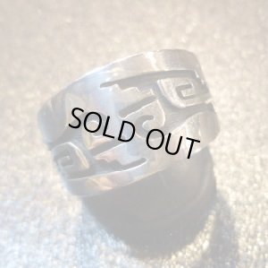 画像1: ホピ　Floyd・Namingha・Lomakuyvaya　オーバレイ　ウェーブ?　リング15・5号