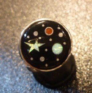 画像1: ナバホ　Matthew・Jack　インレイ　宇宙モチーフ　リング13号