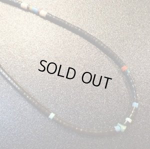 画像1: サントドミンゴ　ブラックジェット&シェルetc　ヒシネックレス約54cm