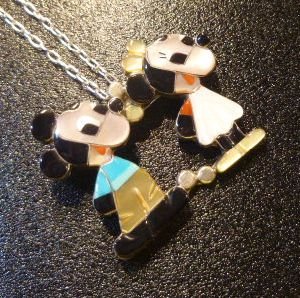 画像1: ズニ　Paula・Leekity　インレイ　ミッキー&ミニーマウス　ピンTOP