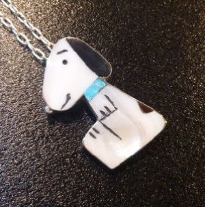 画像1: ズニ　Shenel・Comosona　インレイ　Lサイズ スヌーピー　ピンブローチ&TOP