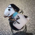 ズニ　Shenel・Comosona　インレイ　Sサイズスヌーピー　リング17号