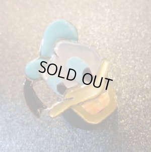 画像1: ズニ　Don・Dewa　インレイ　スモールフェイス　ドナルドダック　リング8〜18号ぐらい（フリー）