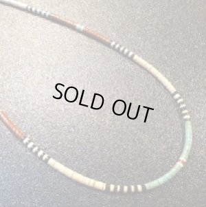 画像1: サントドミンゴ　Dorene・Calabaza　ターコイズ&マルチカラーストーン　ヒシネックレス約50cm