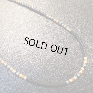 画像1: サントドミンゴ　Dorene・Calabaza　ブラックジェット&マルチカラーストーン　ヒシネックレス約48cm