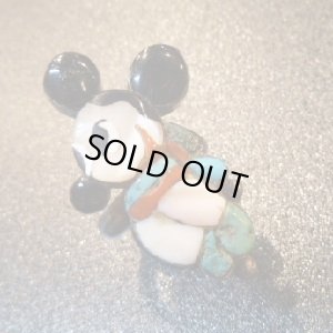 画像1: ズニ　70S　Usedポーン　インレイ　ミッキーマウス　リング22・5号