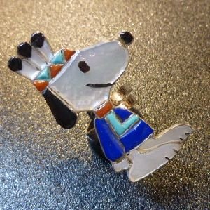 画像1: ズニ　Don・Dewa　インレイ　全身 インディアンチーフスヌーピー　リング8〜16号ぐらい（フリー）