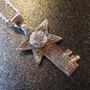 画像1: ホピ　Gary&Elsie・Yoyokie　オーバレイ　3Dコヨーテ&ムーン　スター×カギ型TOP