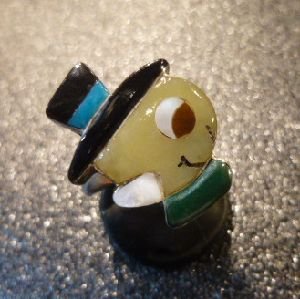 画像1: ズニ　Paula・Leekity　インレイ　スモールフェイス ジミニークリケット　リング13号