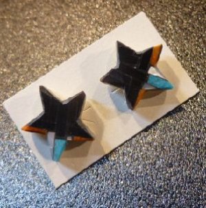 画像1: サントドミンゴ　Joe&Angile・Reano　モザイクインレイ　スター型スタッズピアス