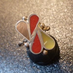 画像1: ズニ　70〜80S　Usedポーン　インレイ　リング9・5号