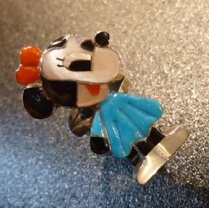 画像1: ズニ　Paula・Leekity　インレイ　全身ミニーマウス　リング12・5号