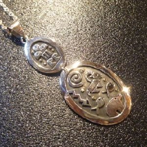 画像1: サントドミンゴ　Joseph・D・Coriz　オーバレイ　シルバー&14Kアクセント　ダングルTOP