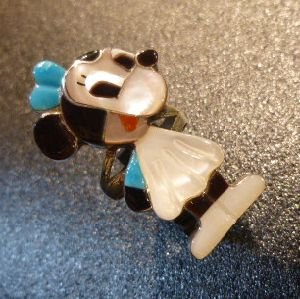 画像1: ズニ　Paula・Leekity　インレイ　全身ミニーマウス　リング14号