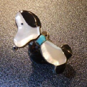 画像1: ズニ　70S　Usedポーン　インレイ　スヌーピー　リング10号