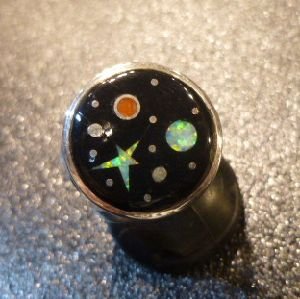 画像1: ナバホ　Matthew・Jack　インレイ　宇宙モチーフ　リング11号