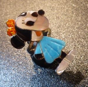 画像1: ズニ　Paula・Leekity　インレイ　全身ミニーマウス　リング12号