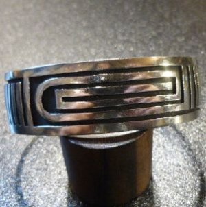 画像1: ホピ　Andrew・Saufkie　80S　オーバレイ　ウェーブ　バングル約16・5〜17・5cm用