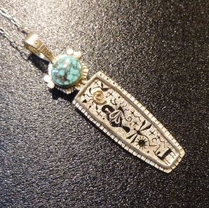 画像1: ズニ　Myron・Panteah　シルバー&14Kゴールドアクセント　メイデン型TOP