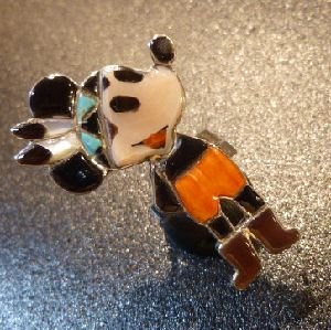 画像1: ズニ　Don・Dewa　インレイ　全身 インディアンチーフミッキー　リング8〜16号ぐらい（フリー）