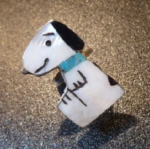 画像1: ズニ　Shenel・Comosona　インレイ　Lサイズスヌーピー　リング12号
