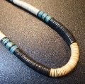 サントドミンゴ　Trevia・Crespin　シェル&ターコイズ　ラウンドヒシネックレス約50cm