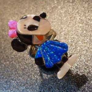 画像1: ズニ　Paula・Leekity　インレイ　全身ミニーマウス　リング15号