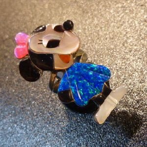 画像1: ズニ　Paula・Leekity　インレイ　全身ミニーマウス　リング11号