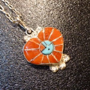 画像1: ズニ　Ola・Eriacho　コーラルインレイ　サンフェイス×ハート型　TOP