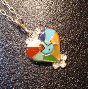 画像1: ズニ　Ola・Eriacho　マルチカラーストーンインレイ　サンフェイス×ハート型　TOP