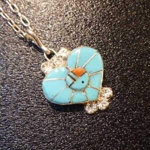 画像1: ズニ　Ola・Eriacho　ターコイズインレイ　サンフェイス×ハート型　TOP