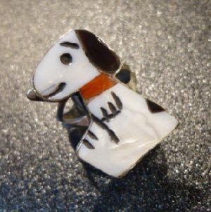画像1: ズニ　Shenel・Comosona　インレイ　Sサイズスヌーピー　リング12・5号