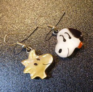 ☆ズニ族☆スヌーピー＆ウッドストックピアス☆レア( •̤ᴗ•̤ )♡♡
